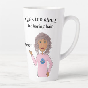 Curly Hair, Life's Too Short, Latte Mug