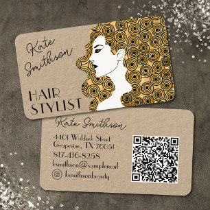 Curly Hair Personalised QR Code & Social Media Business Card