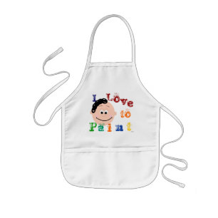 Curly Hair Ponytail Girls Painting Apron