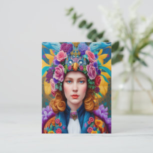 Curly hair princess  postcard