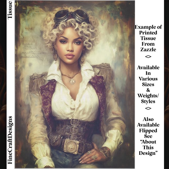 Curly Hair Steampunk Woman, Corset EB2RL Decoupage Tissue Paper (Creator Uploaded)