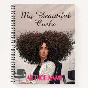 Curly Hair Stylist Book Cover Inspiration Notebook