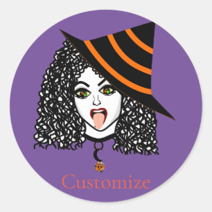 Curly-haired Witch Thunder_Cove Classic Round Sticker