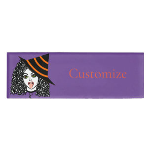 Curly-haired Witch Thunder_Cove Name Tag