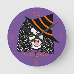 Curly-haired Witch Thunder_Cove Round Clock