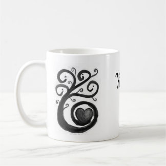 Curly Heart Ink Mug With Personalisation