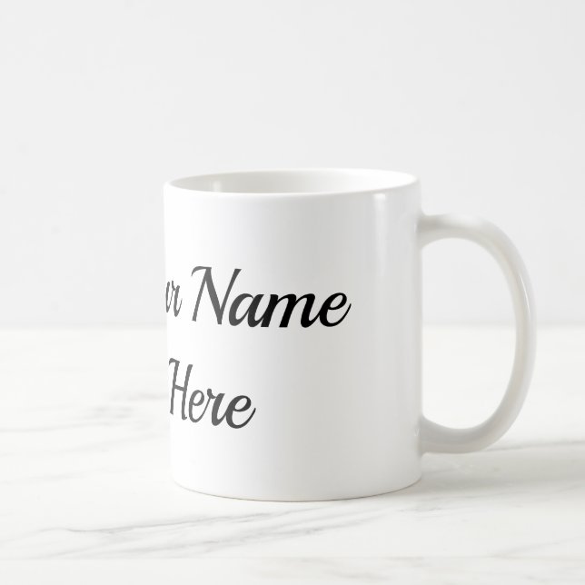 Curly Heart Ink Mug With Personalisation (Right)