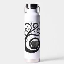 Curly Heart Ink Water Bottle
