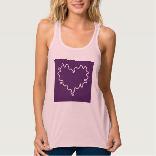 Curly Heart Purple Tank Top
