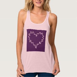 Curly Heart Purple Tank Top