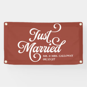 Curly Just Married Car Banner