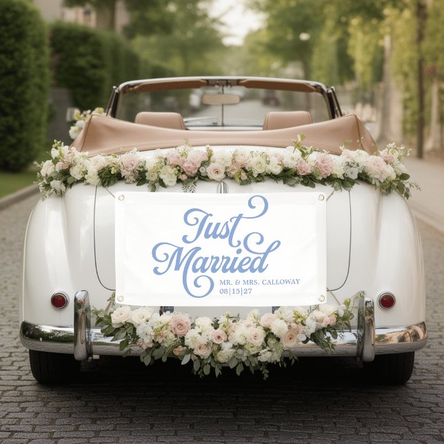 Curly Just Married Car Banner (Creator Uploaded)