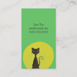 Curly Kitty & Moon Calling Card