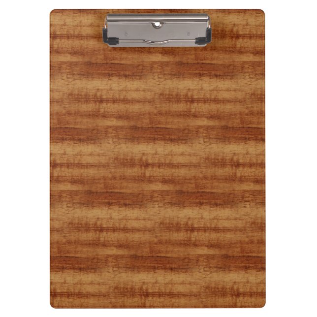 Curly Koa Acacia Wood Grain Look Clipboard (Front)