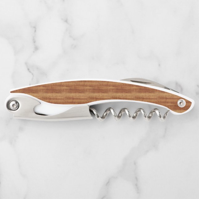 Curly Koa Acacia Wood Grain Look Corkscrew (Front)