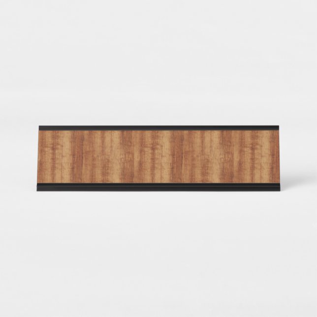 Curly Koa Acacia Wood Grain Look Desk Name Plate (Front)