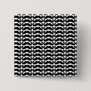 Curly Moustache 15 Cm Square Badge