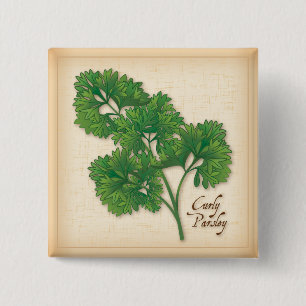 Curly Parsley Herb 15 Cm Square Badge