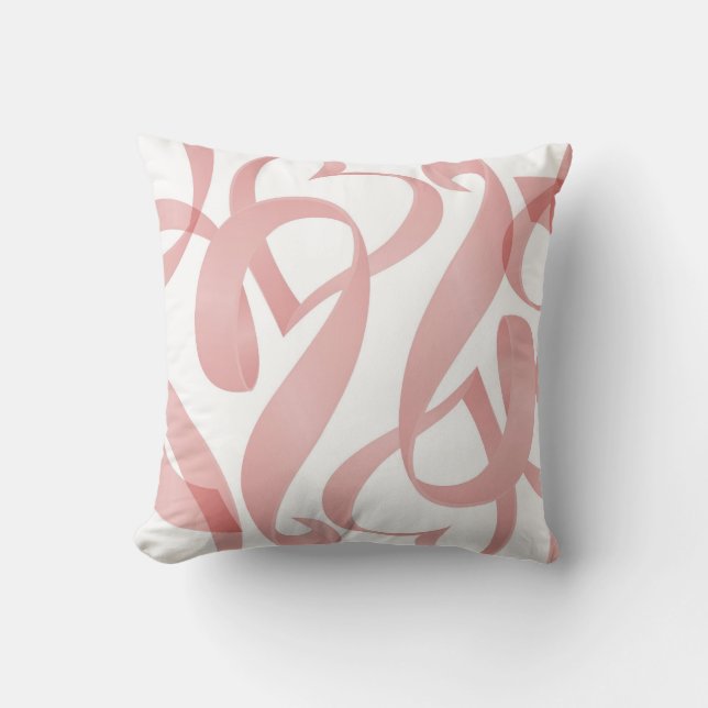 Curly Ribbons Throw Pillow (Front)