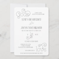 Curly Script God is Love Christian Wedding