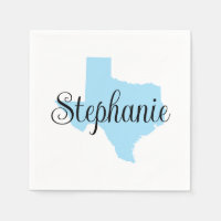 Curly Script Name Baby Blue Texas