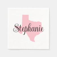 Curly Script Name Pink Texas
