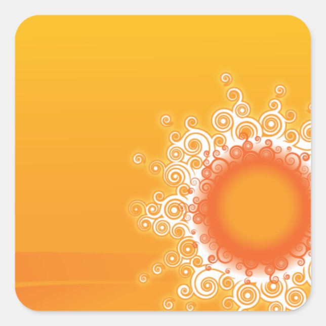 Curly Sunshine Customisable Design Square Sticker (Front)