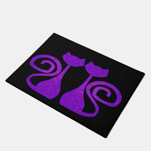 Curly-Tail Cat Door Mat (Angled)