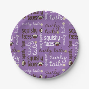 Curly Tails Squishy Faces Fun Type Design Party Paper Plate