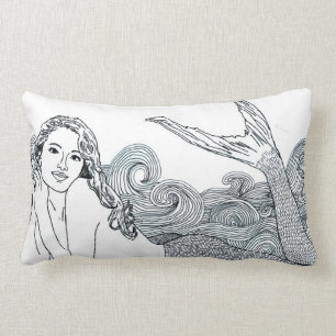 "Curly Wave" Mermaid Designer Decor Pillow
