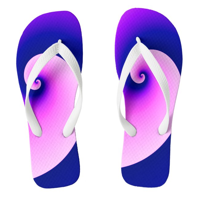 Curly Waves in Purple Jandals (Footbed)