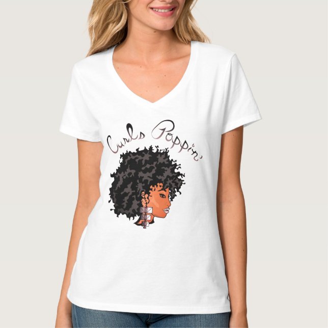 CURLZ “LIZA CURLS POPPIN” T-Shirt (Front)
