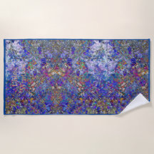 Currant Leaves Tree Art Personalised Beach Towel