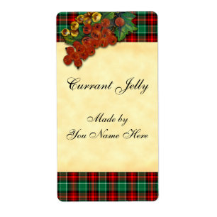 Currants Red Green Holiday Plaid Recipe Labels
