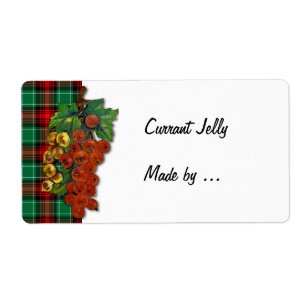 Currants Red Green Plaid Holiday Recipe Labels