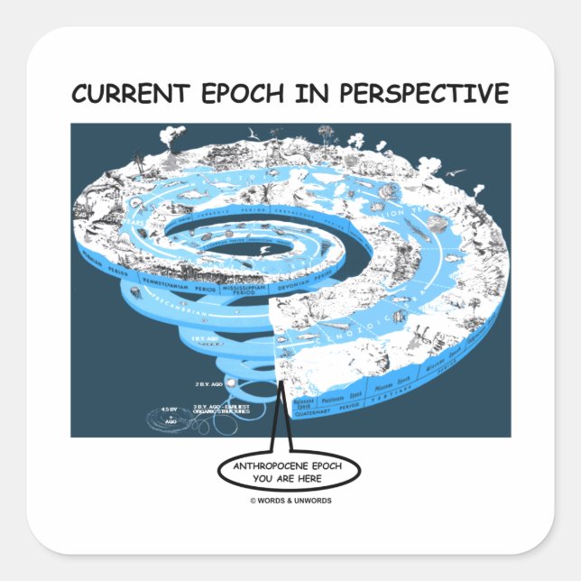 Current Epoch In Perspective Anthropocene Epoch Square Sticker (Front)