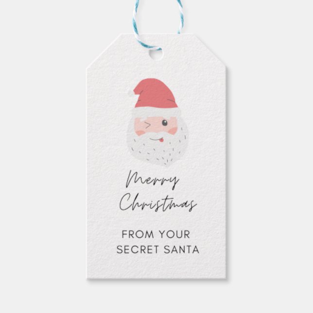 Current Modern Secret Santa Gift Exchange Gift Tag (Front)