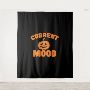 Current mood funny pumpkin halloween tapestry