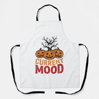 Current Mood Halloween Pumpkin Vintage Shirt Desig Apron