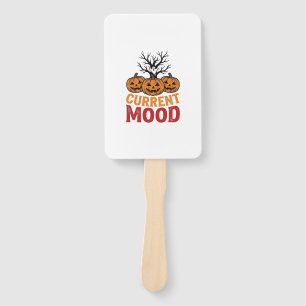 Current Mood Halloween Pumpkin Vintage Shirt Desig Hand Fan