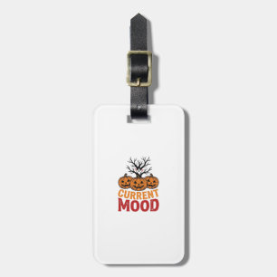 Current Mood Halloween Pumpkin Vintage Shirt Desig Luggage Tag