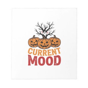 Current Mood Halloween Pumpkin Vintage Shirt Desig Notepad