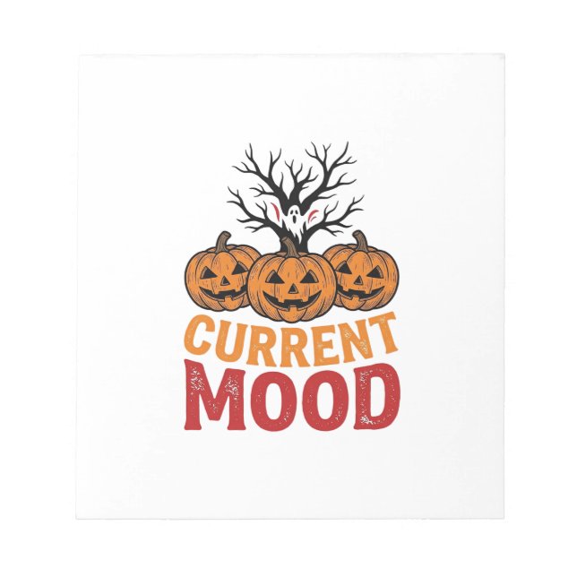 Current Mood Halloween Pumpkin Vintage Shirt Desig Notepad (Front)