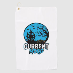 Current Mood Halloween Vintage Engraving Vector_1 Golf Towel