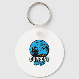 Current Mood Halloween Vintage Engraving Vector_1 Key Ring