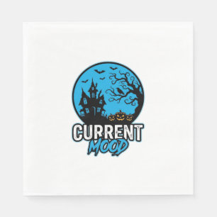 Current Mood Halloween Vintage Engraving Vector_1 Napkin