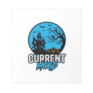 Current Mood Halloween Vintage Engraving Vector_1 Notepad