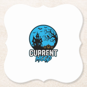 Current Mood Halloween Vintage Engraving Vector_1 Paper Coaster