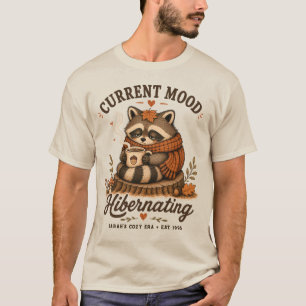 Current Mood Hibernating Cosy Autumn Racoon T-Shirt