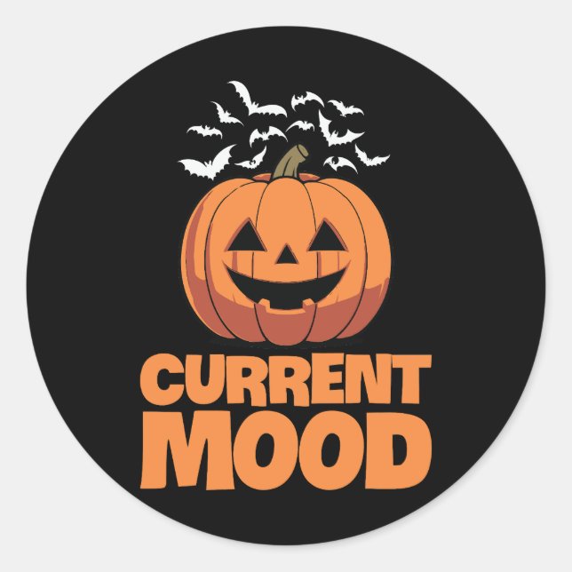 Current Mood Pumpkin Halloween Sticker (Front)